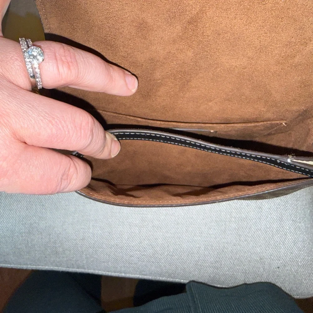 COACH Morgan Saddle Bag in Colorblock Signature Canvas with Gold-Tone Hardware - Picture 9 of 15